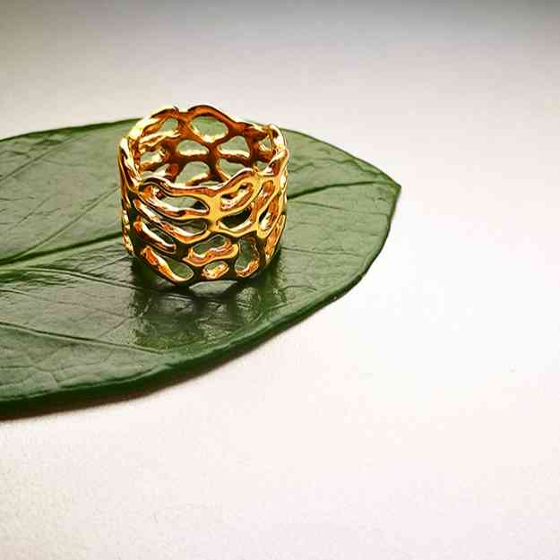 Žiedas Auksinė Augalo tekstūra - užsakymas paveikslėlis